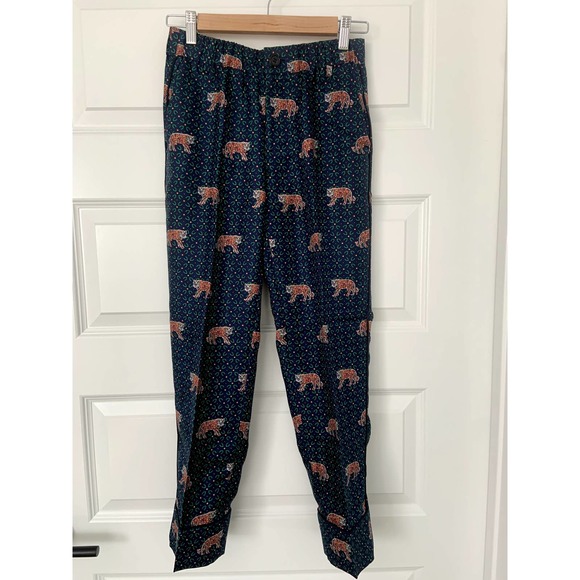 J Crew Tiger Print Silk Easy Pants - Picture 3 of 7